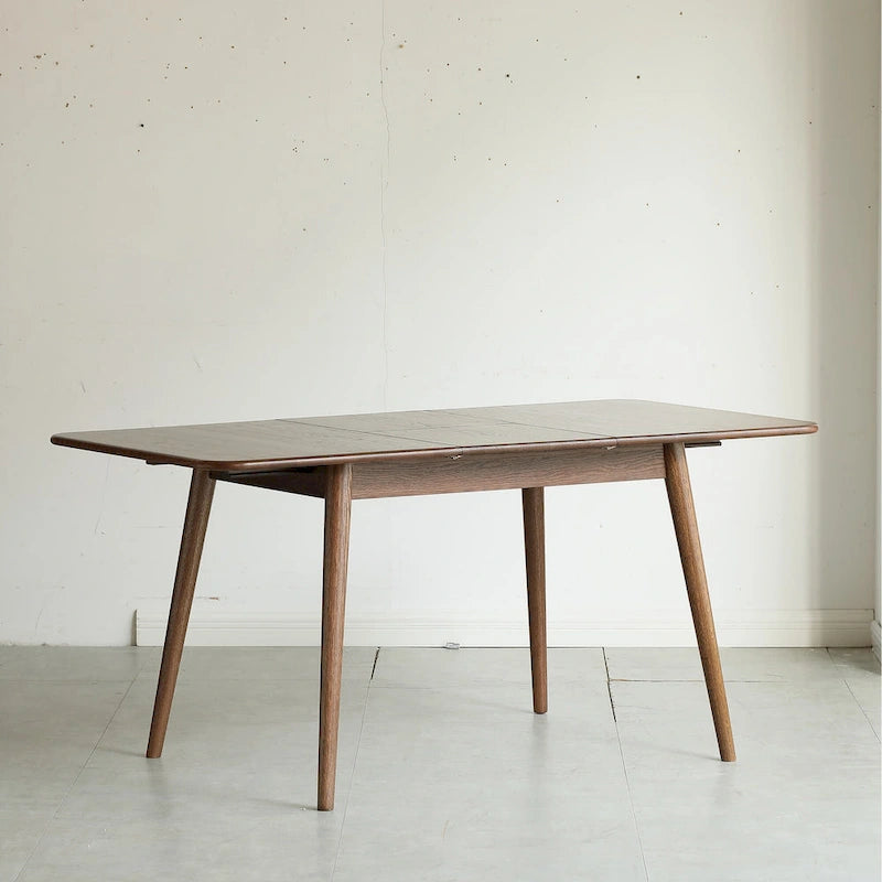 Table à manger extensible en chêne massif marron pour 10 personnes