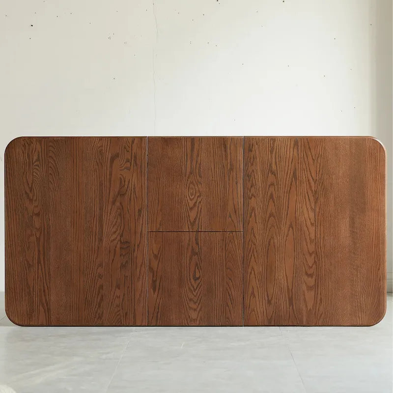 Table à manger extensible en chêne massif marron pour 10 personnes