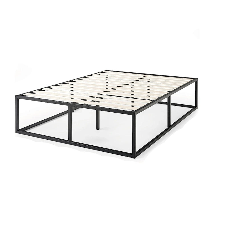 Cadre de lit plateforme en métal noir | Lit simple / Lit double / Lit queen / Lit king | Pour 1 à 2 personnes