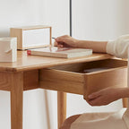 Bureau individuel en bois naturel avec tiroir