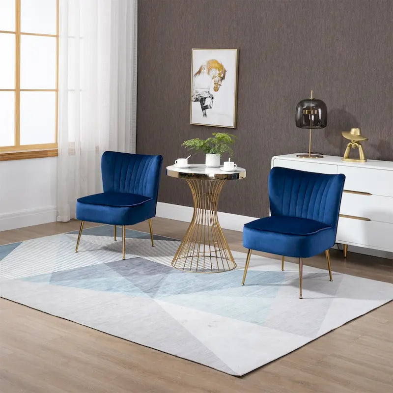 Chaise de salle à manger en velours, bleu/noir/vert/jaune/blanc, lot de 2