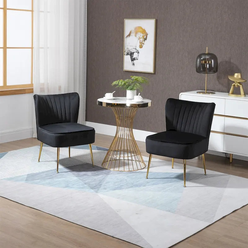 Chaise de salle à manger en velours, bleu/noir/vert/jaune/blanc, lot de 2