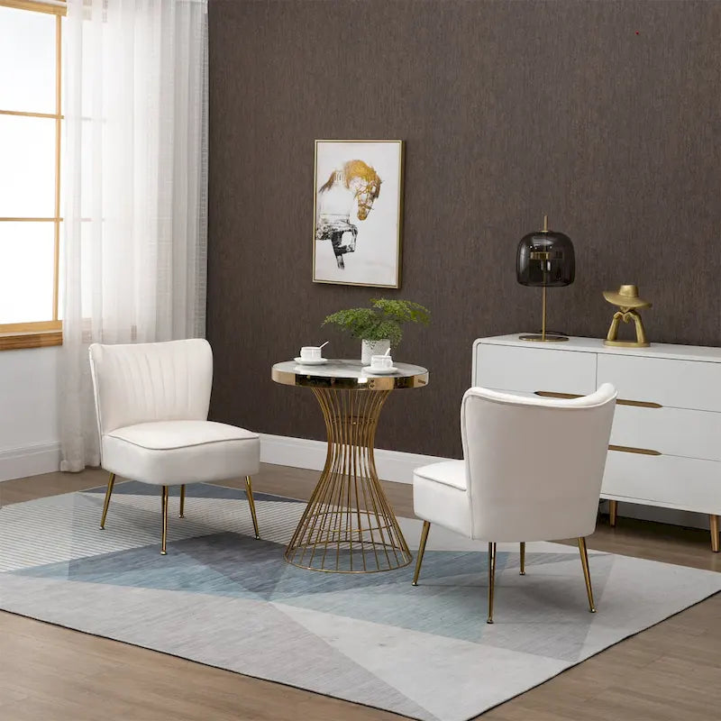 Chaise de salle à manger en velours, bleu/noir/vert/jaune/blanc, lot de 2