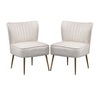 Chaise de salle à manger en velours, bleu/noir/vert/jaune/blanc, lot de 2