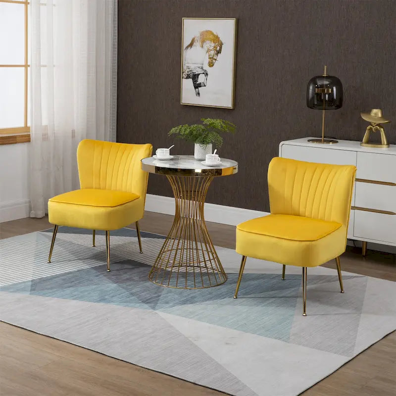Chaise de salle à manger en velours, bleu/noir/vert/jaune/blanc, lot de 2