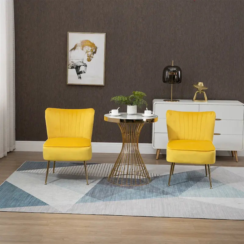 Chaise de salle à manger en velours, bleu/noir/vert/jaune/blanc, lot de 2