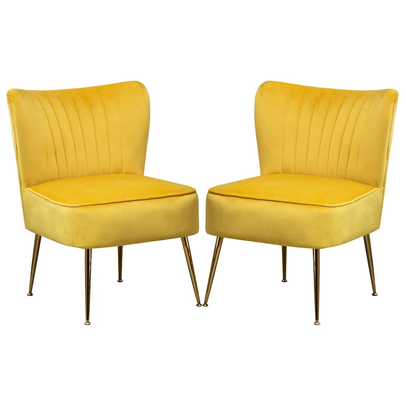 Chaise de salle à manger en velours, bleu/noir/vert/jaune/blanc, lot de 2