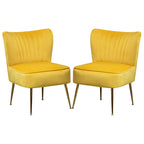 Chaise de salle à manger en velours, bleu/noir/vert/jaune/blanc, lot de 2