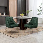 Chaise de salle à manger en velours, bleu/noir/vert/jaune/blanc, lot de 2