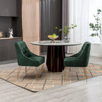 Chaise de salle à manger en velours, bleu/noir/vert/jaune/blanc, lot de 2