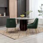 Chaise de salle à manger en velours, bleu/noir/vert/jaune/blanc, lot de 2