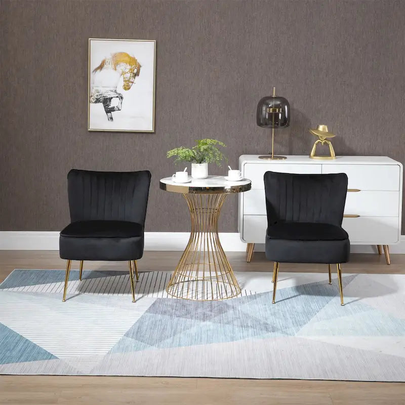 Chaise de salle à manger en velours, bleu/noir/vert/jaune/blanc, lot de 2