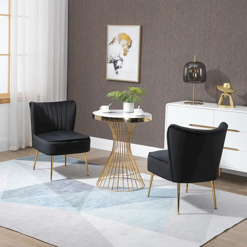 Chaise de salle à manger en velours, bleu/noir/vert/jaune/blanc, lot de 2