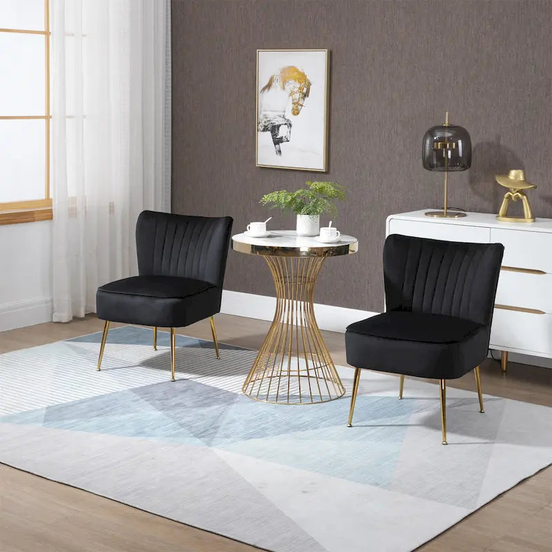 Chaise de salle à manger en velours, bleu/noir/vert/jaune/blanc, lot de 2