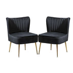 Chaise de salle à manger en velours, bleu/noir/vert/jaune/blanc, lot de 2