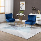 Chaise de salle à manger en velours, bleu/noir/vert/jaune/blanc, lot de 2