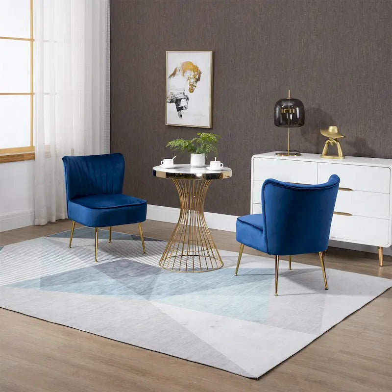 Chaise de salle à manger en velours, bleu/noir/vert/jaune/blanc, lot de 2