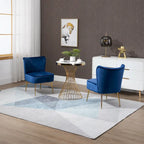 Chaise de salle à manger en velours, bleu/noir/vert/jaune/blanc, lot de 2
