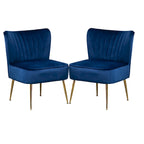 Chaise de salle à manger en velours, bleu/noir/vert/jaune/blanc, lot de 2