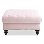Poufs capitonnés bleu marine / rose / noir, 2 places, 7 coloris