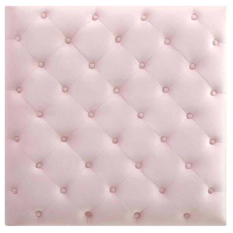 Poufs capitonnés bleu marine / rose / noir, 2 places, 7 coloris