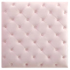 Poufs capitonnés bleu marine / rose / noir, 2 places, 7 coloris