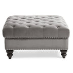 Poufs capitonnés bleu marine / rose / noir, 2 places, 7 coloris