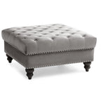 Poufs capitonnés bleu marine / rose / noir, 2 places, 7 coloris