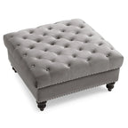 Poufs capitonnés bleu marine / rose / noir, 2 places, 7 coloris