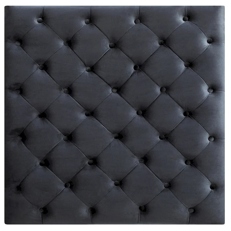 Poufs capitonnés bleu marine / rose / noir, 2 places, 7 coloris