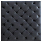 Poufs capitonnés bleu marine / rose / noir, 2 places, 7 coloris