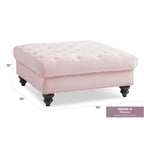 Poufs capitonnés bleu marine / rose / noir, 2 places, 7 coloris