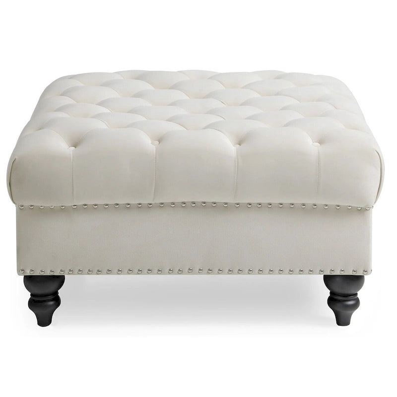 Poufs capitonnés bleu marine / rose / noir, 2 places, 7 coloris