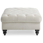 Poufs capitonnés bleu marine / rose / noir, 2 places, 7 coloris