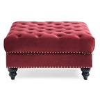 Poufs capitonnés bleu marine / rose / noir, 2 places, 7 coloris