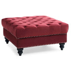 Poufs capitonnés bleu marine / rose / noir, 2 places, 7 coloris