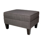 Pouff de rangement en tissu, rectangulaire, 1 place, beige / bleu / gris / gris foncé