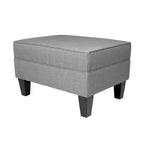 Pouff de rangement en tissu, rectangulaire, 1 place, beige / bleu / gris / gris foncé