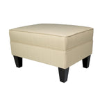 Pouff de rangement en tissu, rectangulaire, 1 place, beige / bleu / gris / gris foncé