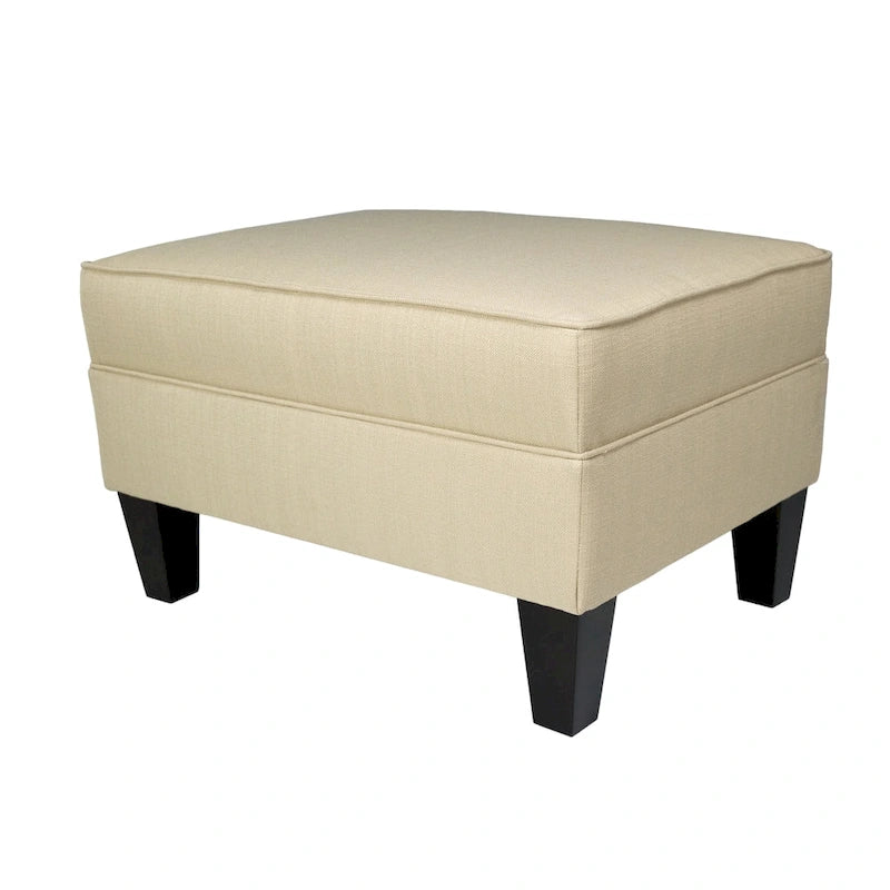 Pouff de rangement en tissu, rectangulaire, 1 place, beige / bleu / gris / gris foncé