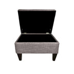 Pouff de rangement en tissu, rectangulaire, 1 place, beige / bleu / gris / gris foncé