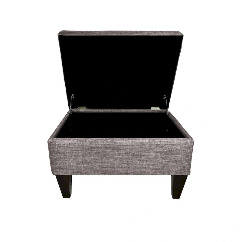 Pouff de rangement en tissu, rectangulaire, 1 place, beige / bleu / gris / gris foncé