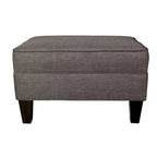 Pouff de rangement en tissu, rectangulaire, 1 place, beige / bleu / gris / gris foncé