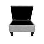 Pouff de rangement en tissu, rectangulaire, 1 place, beige / bleu / gris / gris foncé