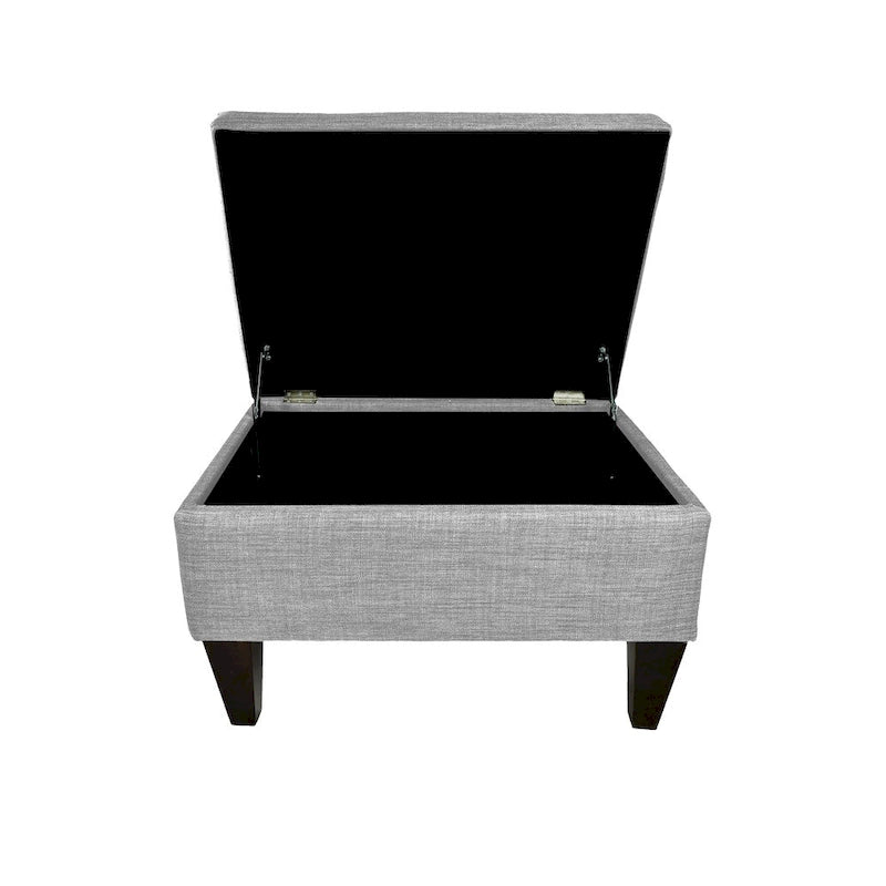 Pouff de rangement en tissu, rectangulaire, 1 place, beige / bleu / gris / gris foncé
