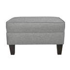 Pouff de rangement en tissu, rectangulaire, 1 place, beige / bleu / gris / gris foncé