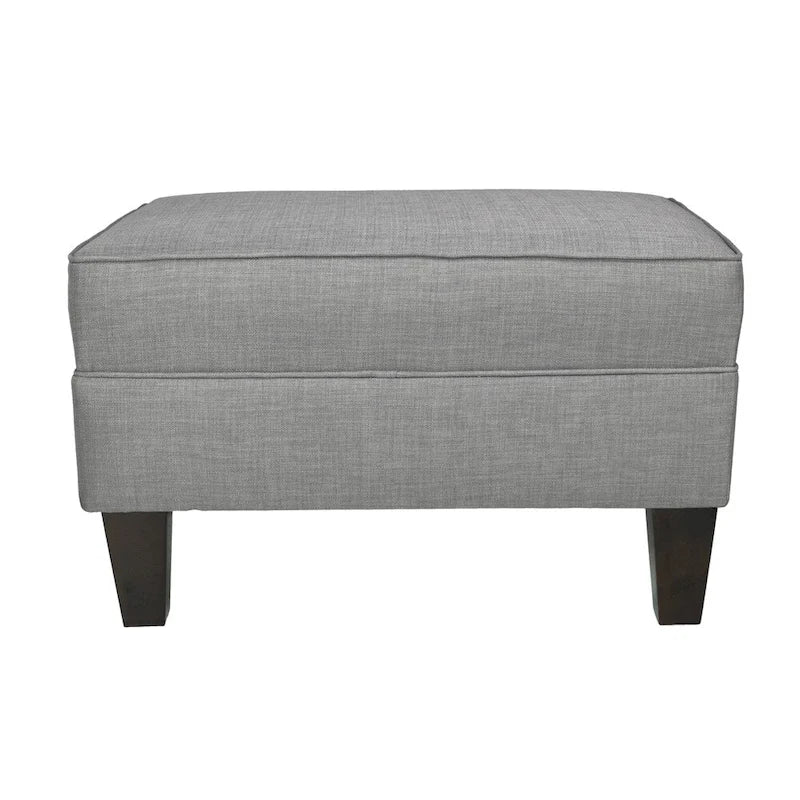 Pouff de rangement en tissu, rectangulaire, 1 place, beige / bleu / gris / gris foncé