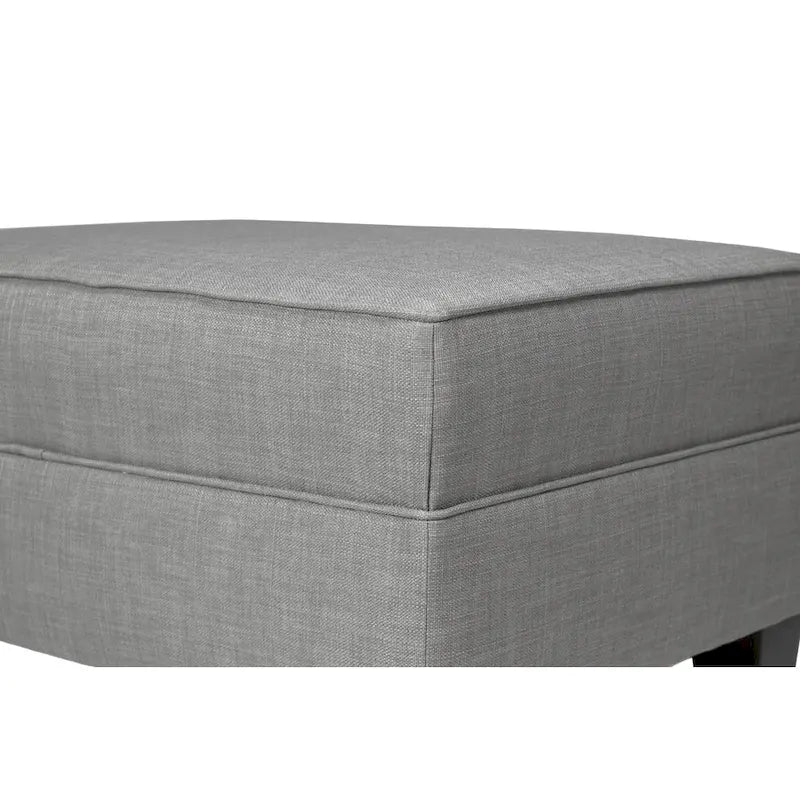 Pouff de rangement en tissu, rectangulaire, 1 place, beige / bleu / gris / gris foncé