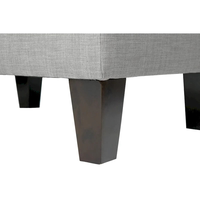 Pouff de rangement en tissu, rectangulaire, 1 place, beige / bleu / gris / gris foncé