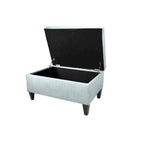 Pouff de rangement en tissu, rectangulaire, 1 place, beige / bleu / gris / gris foncé